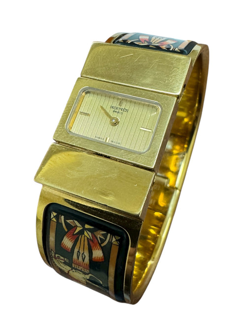 Vintage Hermès Gold Plated Bangle Watch