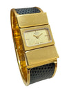 Vintage Hermès Gold Plated Green Bangle Watch
