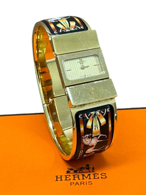 Vintage Hermès Gold Plated Bangle Watch