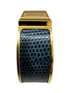 Vintage Hermès Gold Plated Green Bangle Watch