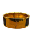 Vintage Hermès Gold Plated Green Bangle Watch