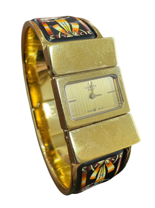 Vintage Hermès Gold Plated Bangle Watch