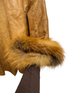 Vintage Leather Jacket with Fur Collar + Cuffs