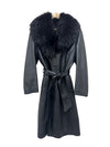 Vintage Leather Coat with Removable Gilet + Removable Fur Collar