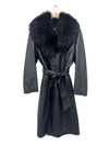 Vintage Leather Coat with Removable Gilet + Removable Fur Collar