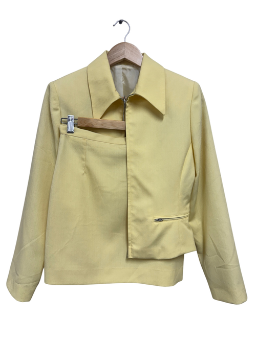 Vintage Suit Skirt Two-Piece Set Yellow