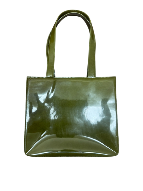 Vintage Chanel Patent Leather Green Tote Bag 