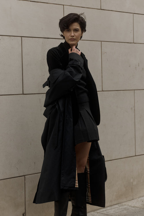 Vintage Claude Havrey Velvet Pinstripe Black Blazer