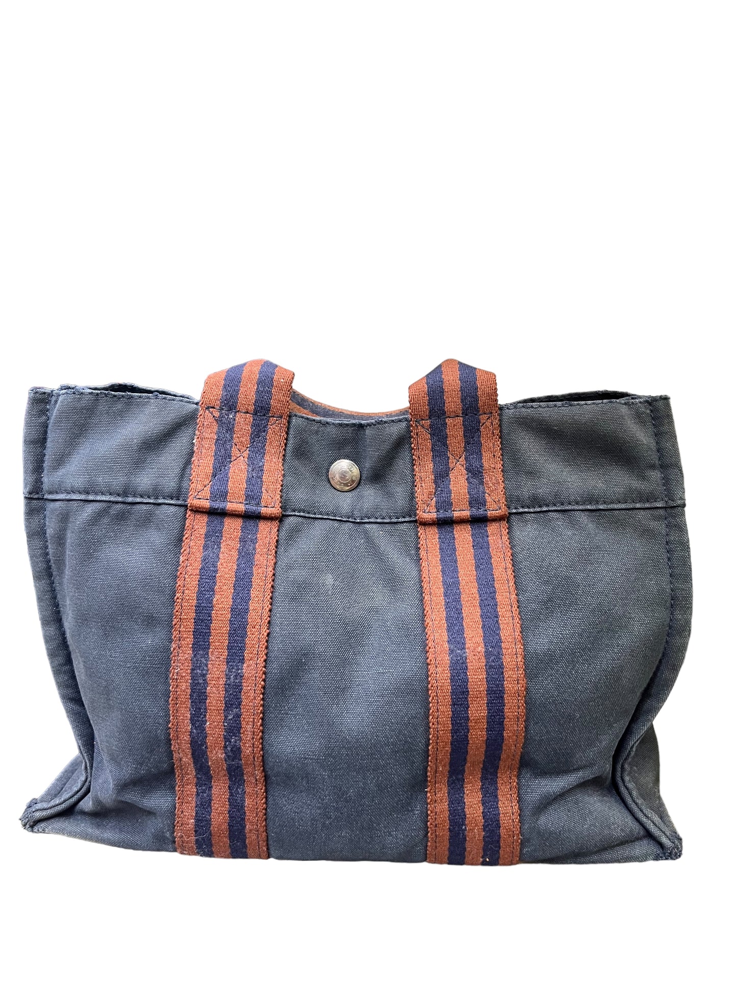 Vintage Hermes Fourre Tout Navy Blue Handbag