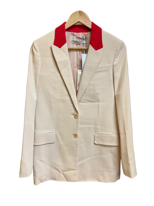 Vintage Givenchy Light Pink Blazer with Red Collar