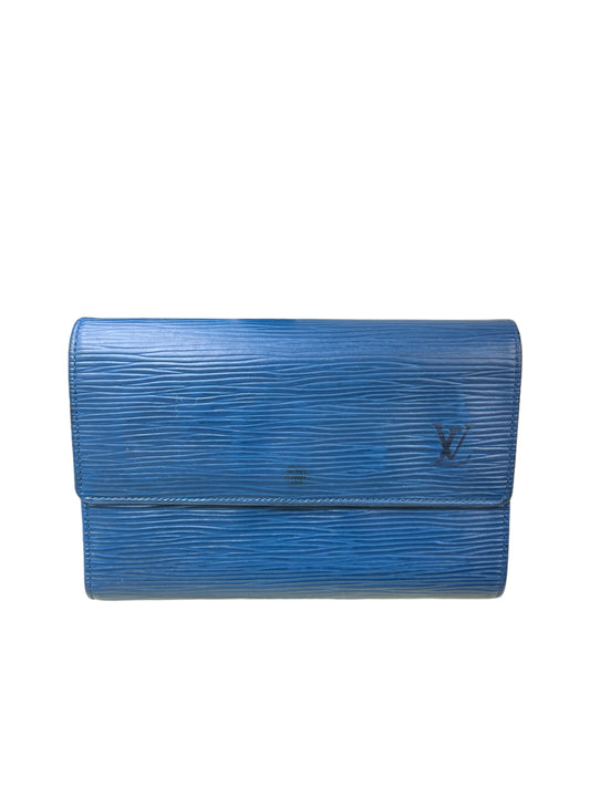 Vintage Louis Vuitton Epi Blue Leather Wallet