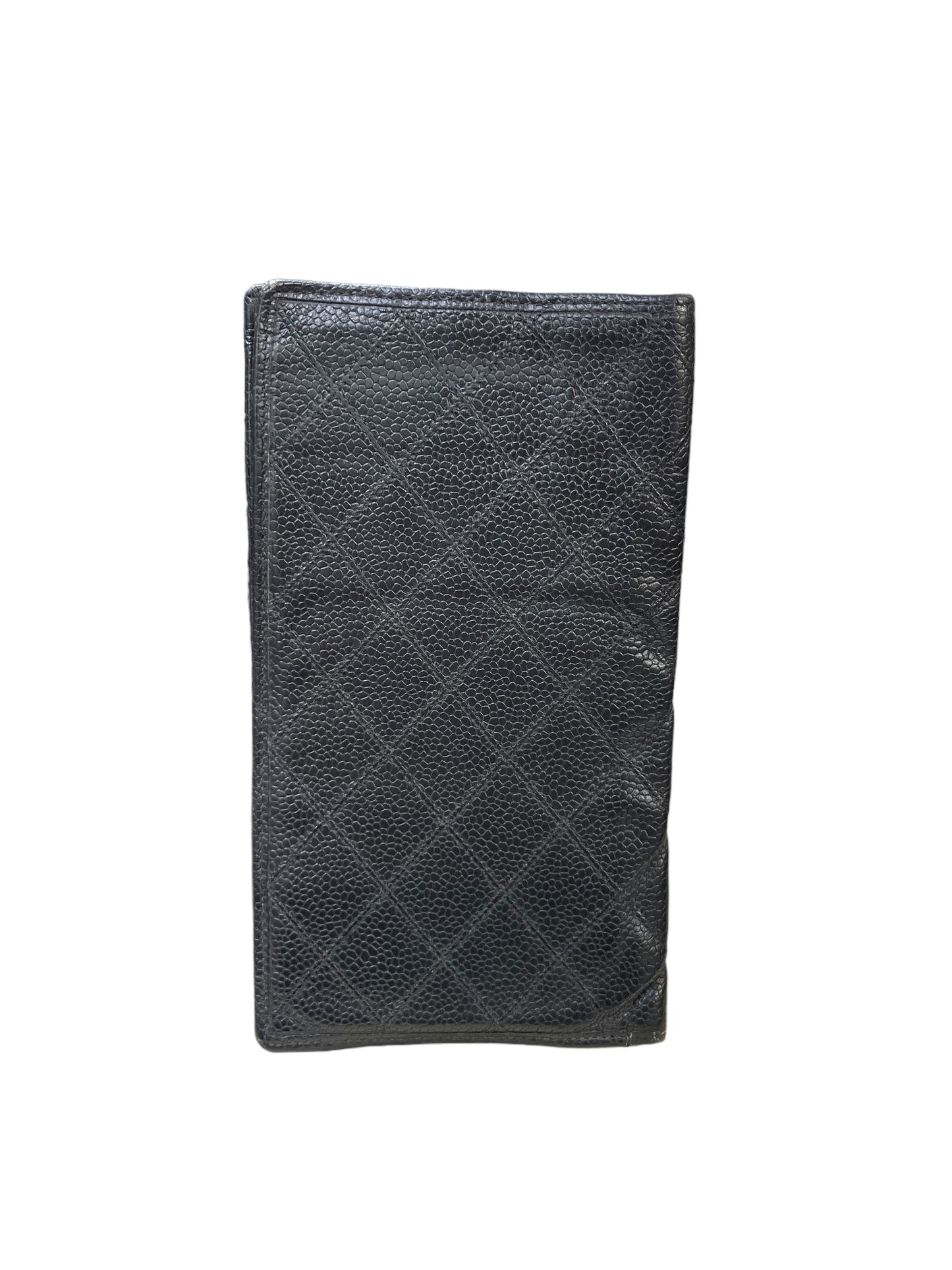 Vintage Chanel Caviar Quilted leather long wallet