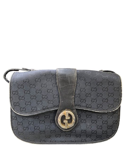 Vintage Gucci GG Canvas Black Shoulder bag