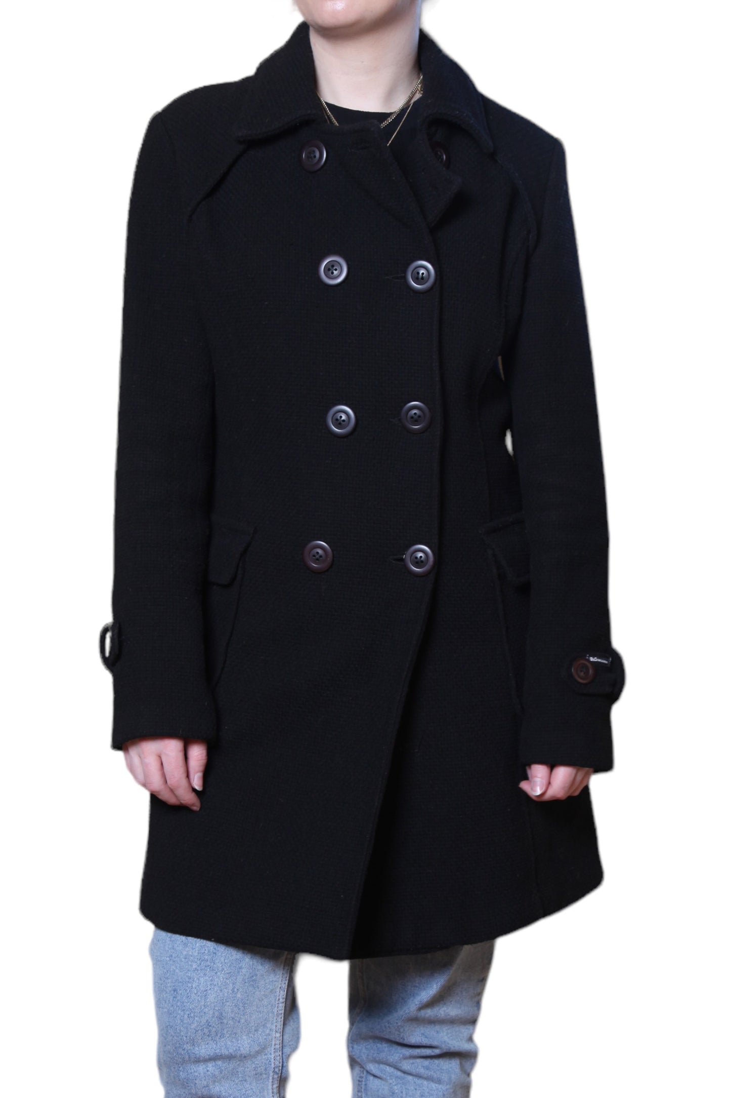 Vintage Dolce & Gabbana Black Wool Coat