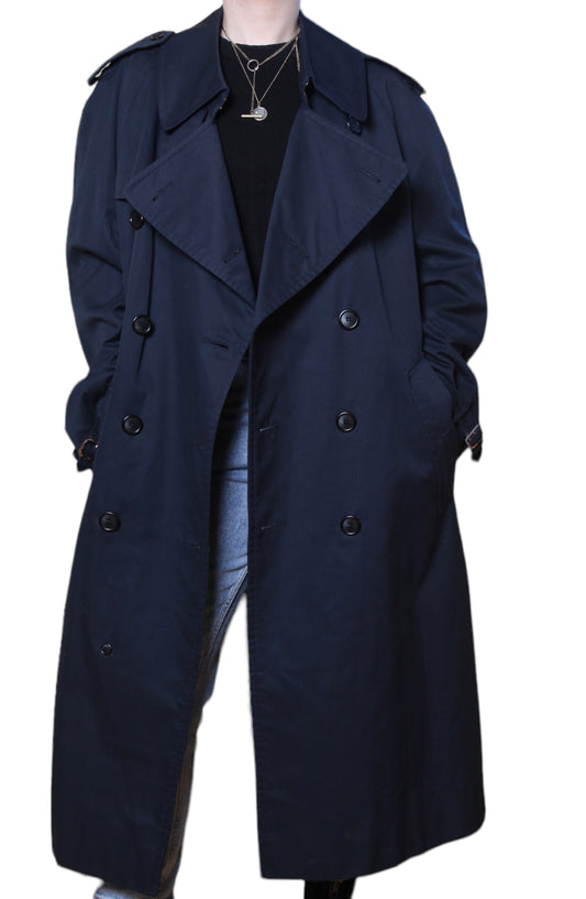 Vintage Burberry Navy Trench (no belt)