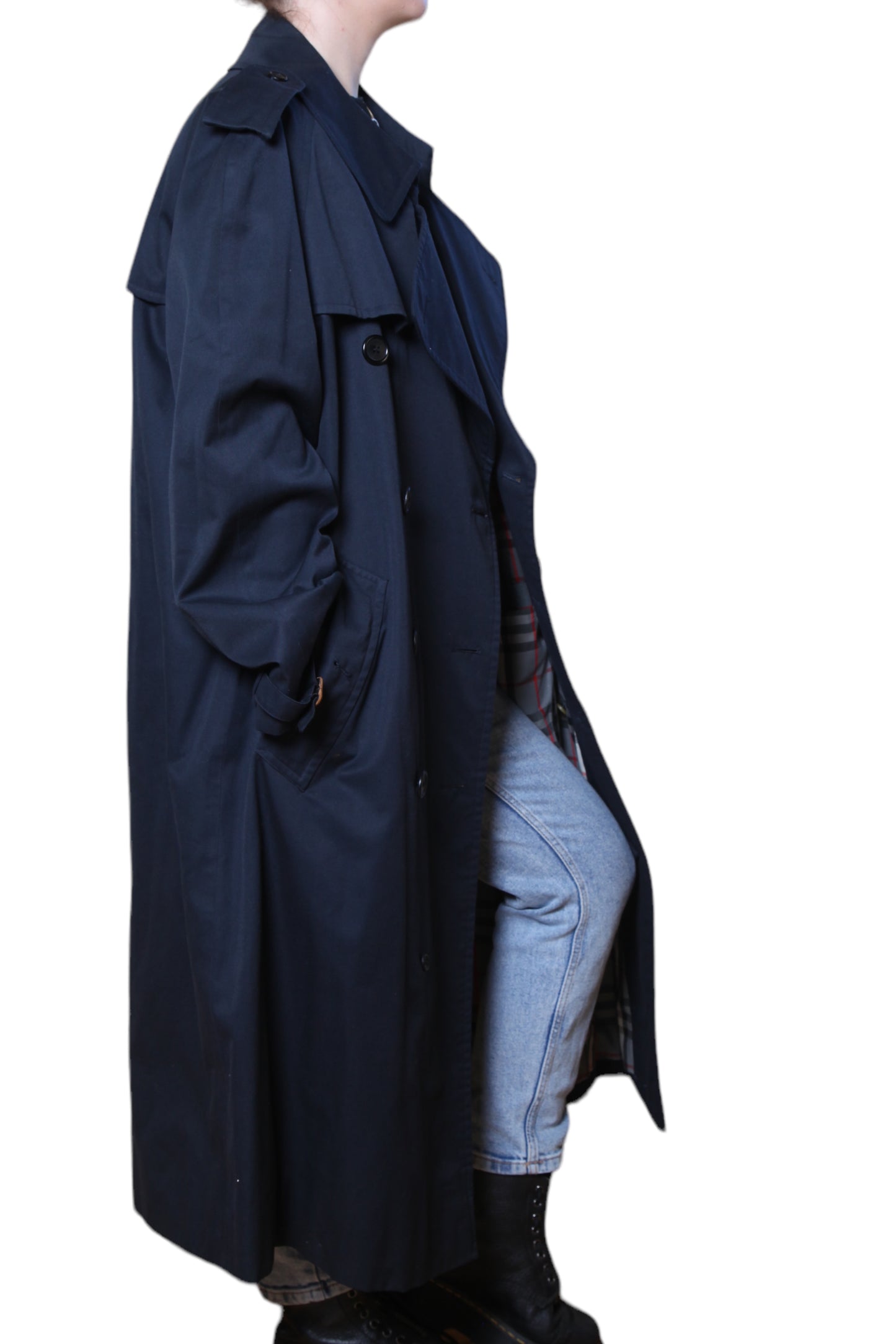 Vintage Burberry Navy Trench (no belt)