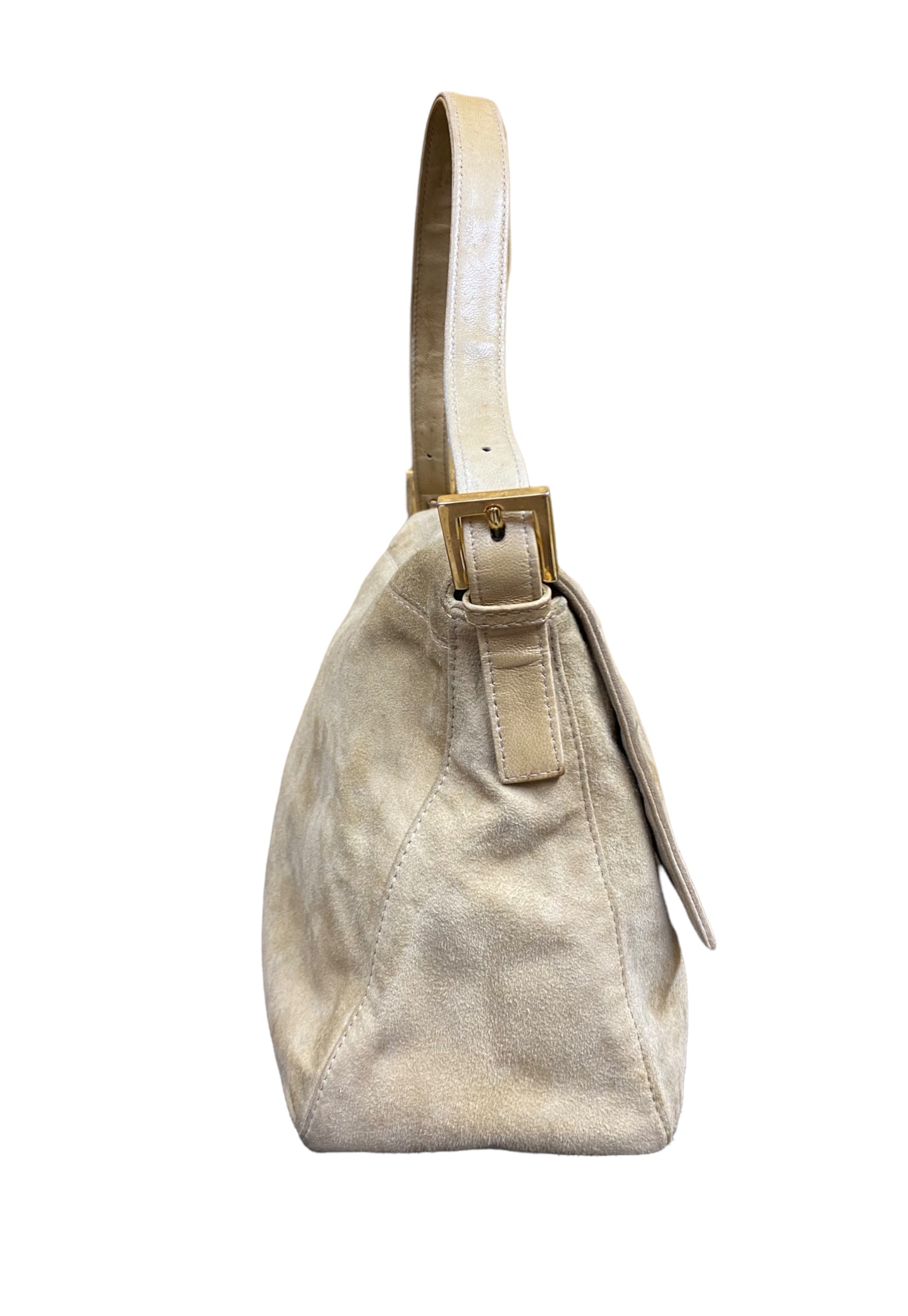 Vintage Fendi Beige Suede Mama Baguette