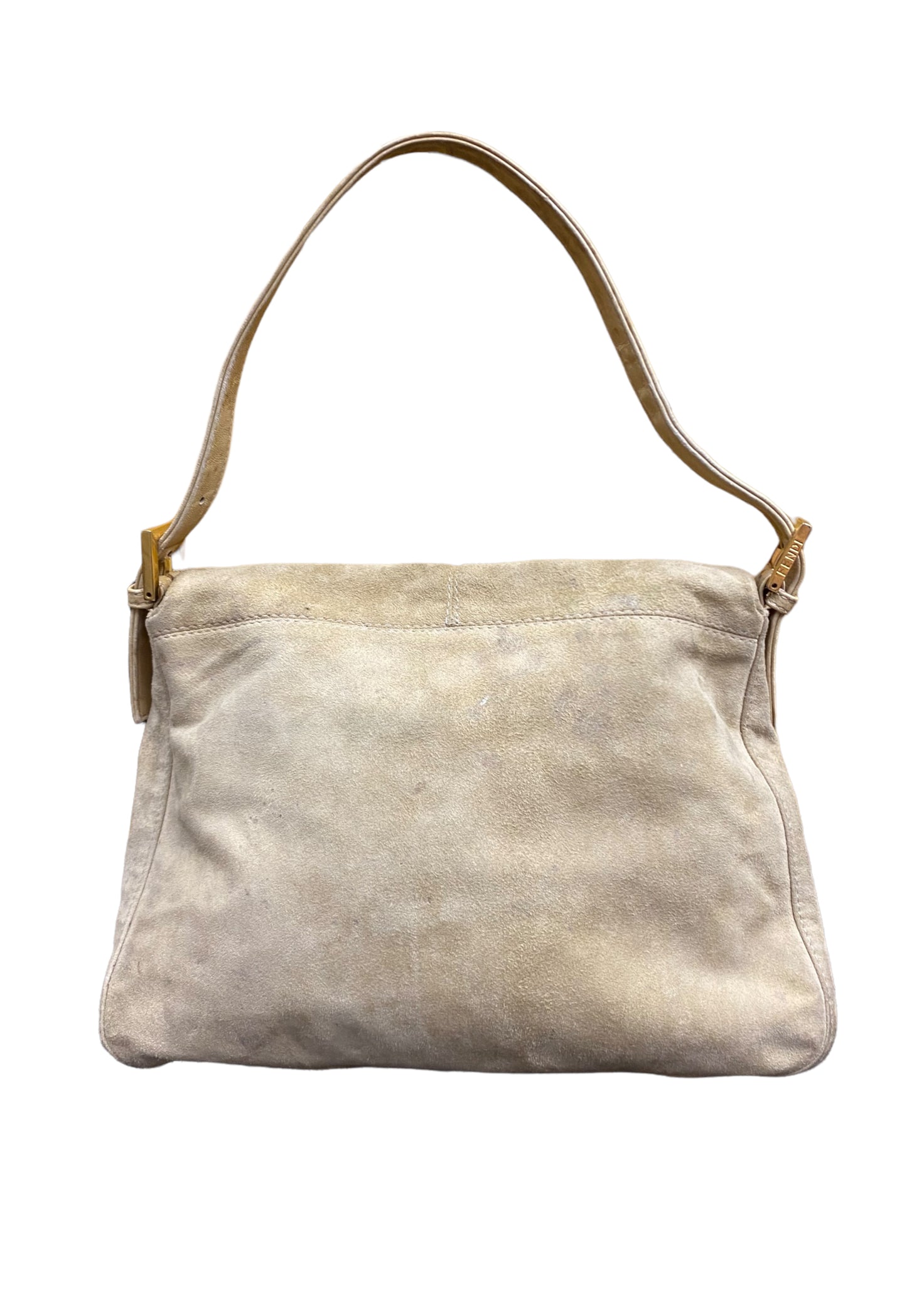 Vintage Fendi Beige Suede Mama Baguette