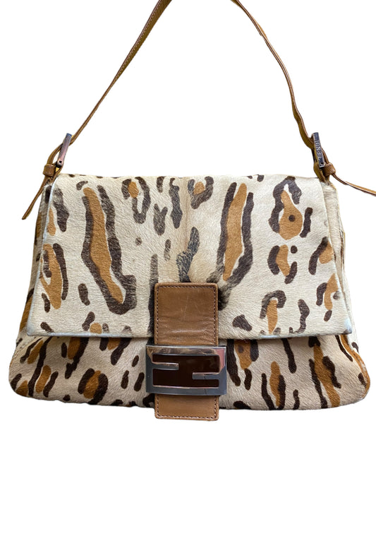 Vintage Fendi Cow Print Mama Baguette