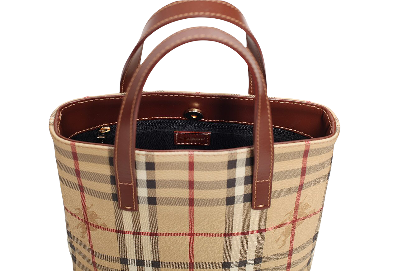 Burberry Haymarket Check Coated Canvas Mini Tote - Lou's Lot