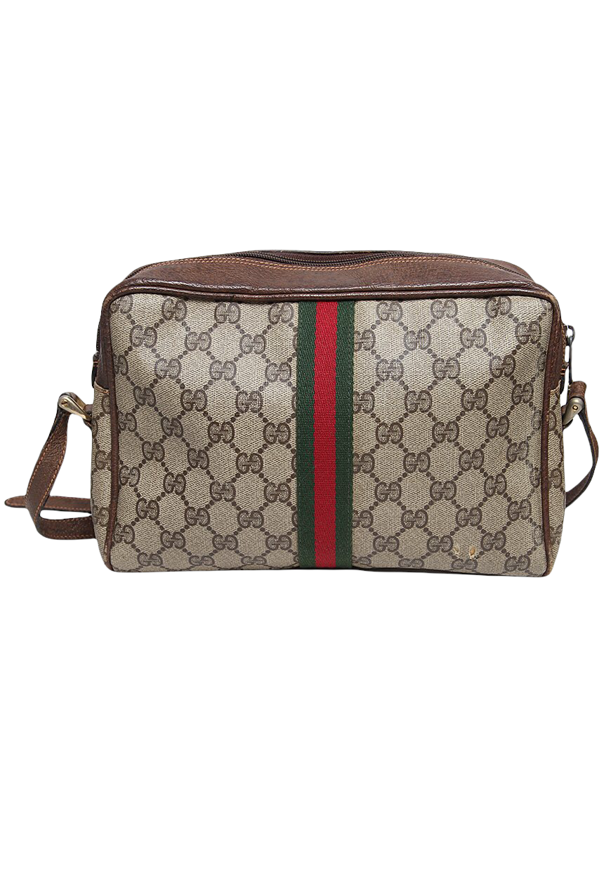 Vintage Gucci GG Plus Ophidia Brown Crossbody Bag