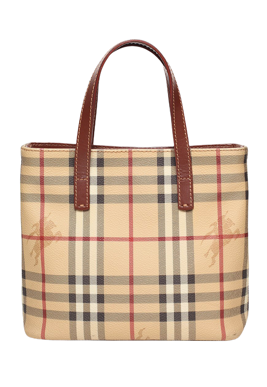 Burberry Haymarket Check Coated Canvas Mini Tote - Lou's Lot