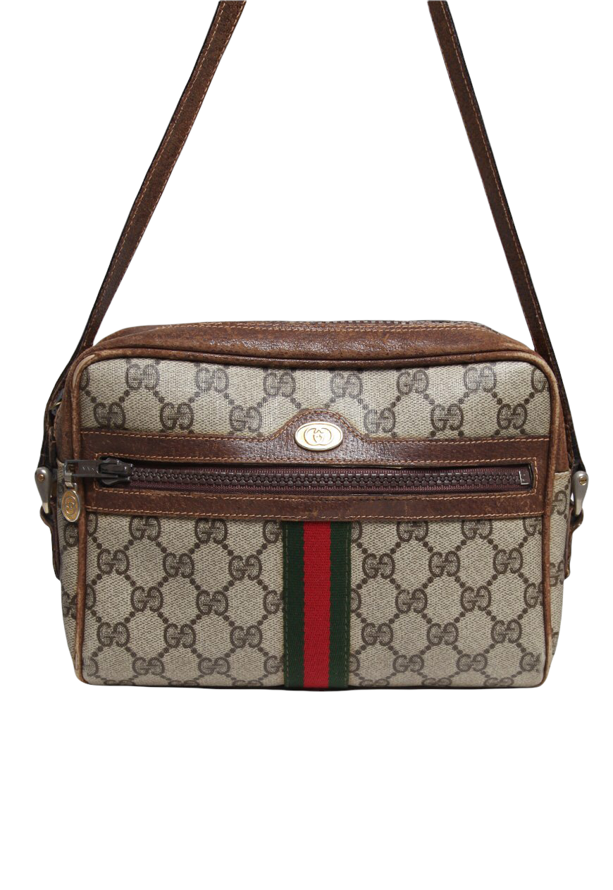 Vintage Gucci GG Ophidia Brown Crossbody Bag