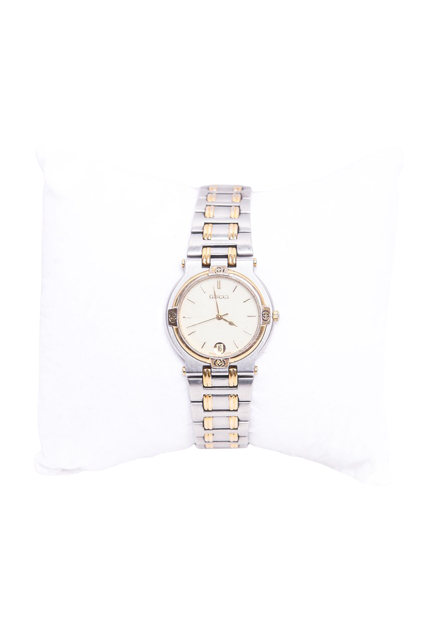 Vintage Gucci 9000M Stainless Steel & Gold Plated Watch