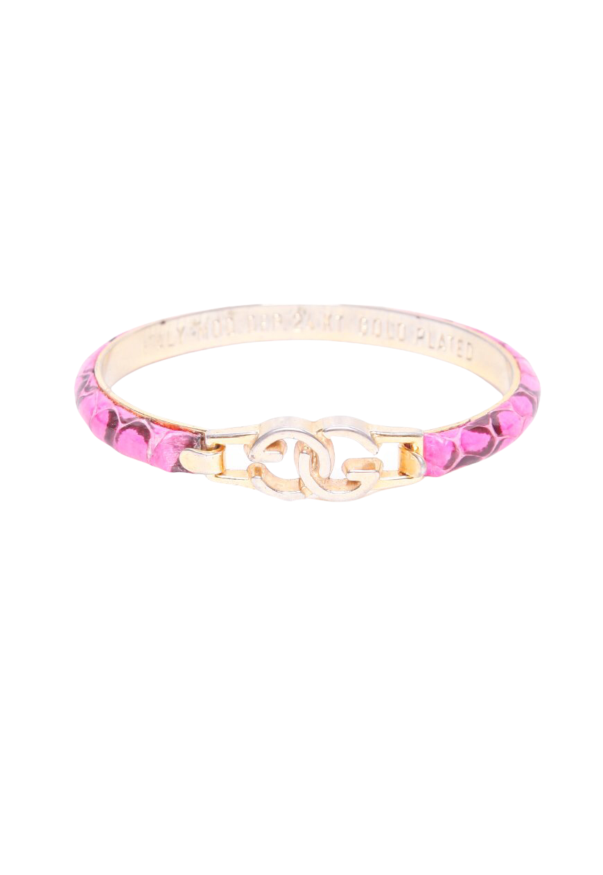 Vintage Gucci Pink Snakeskin Bracelet