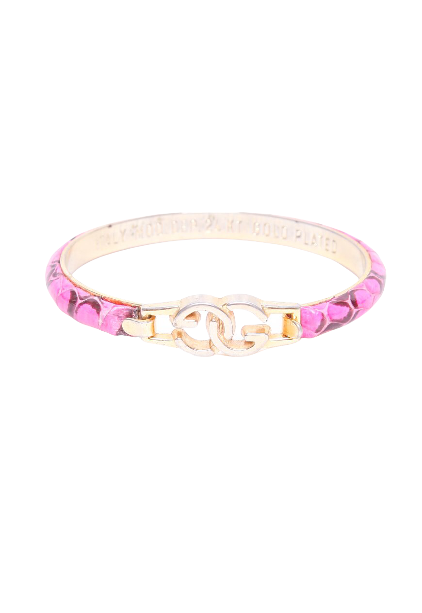 Vintage Gucci Pink Snakeskin Bracelet