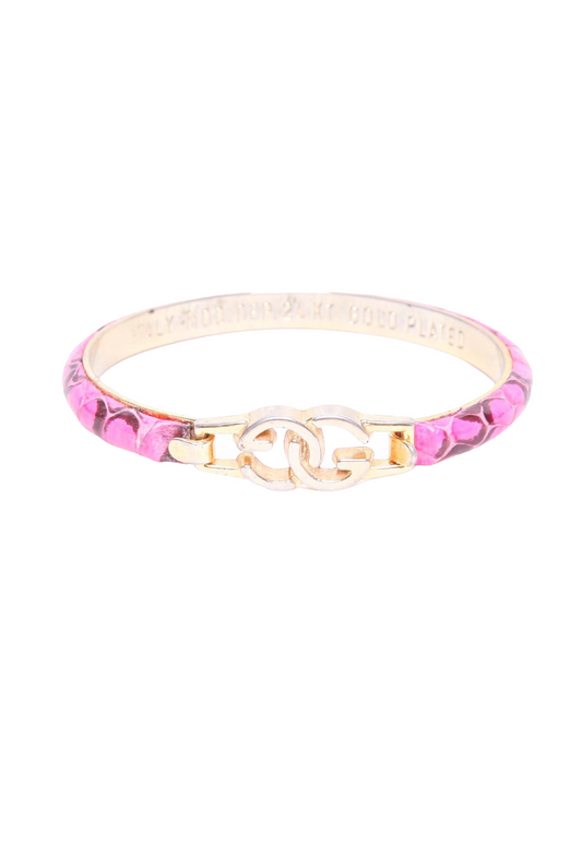 Vintage Gucci Pink Snakeskin Bracelet