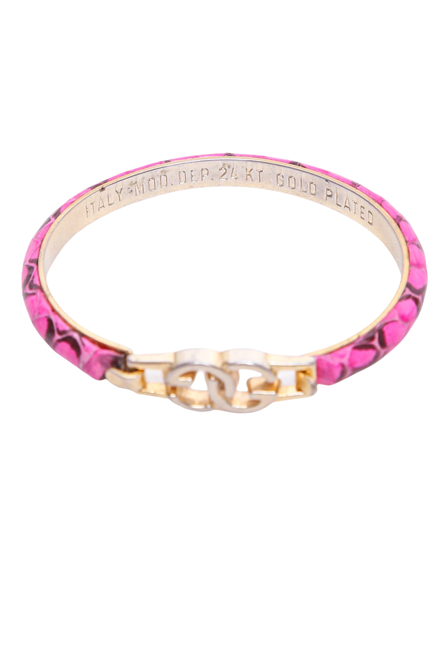 Vintage Gucci Pink Snakeskin Bracelet