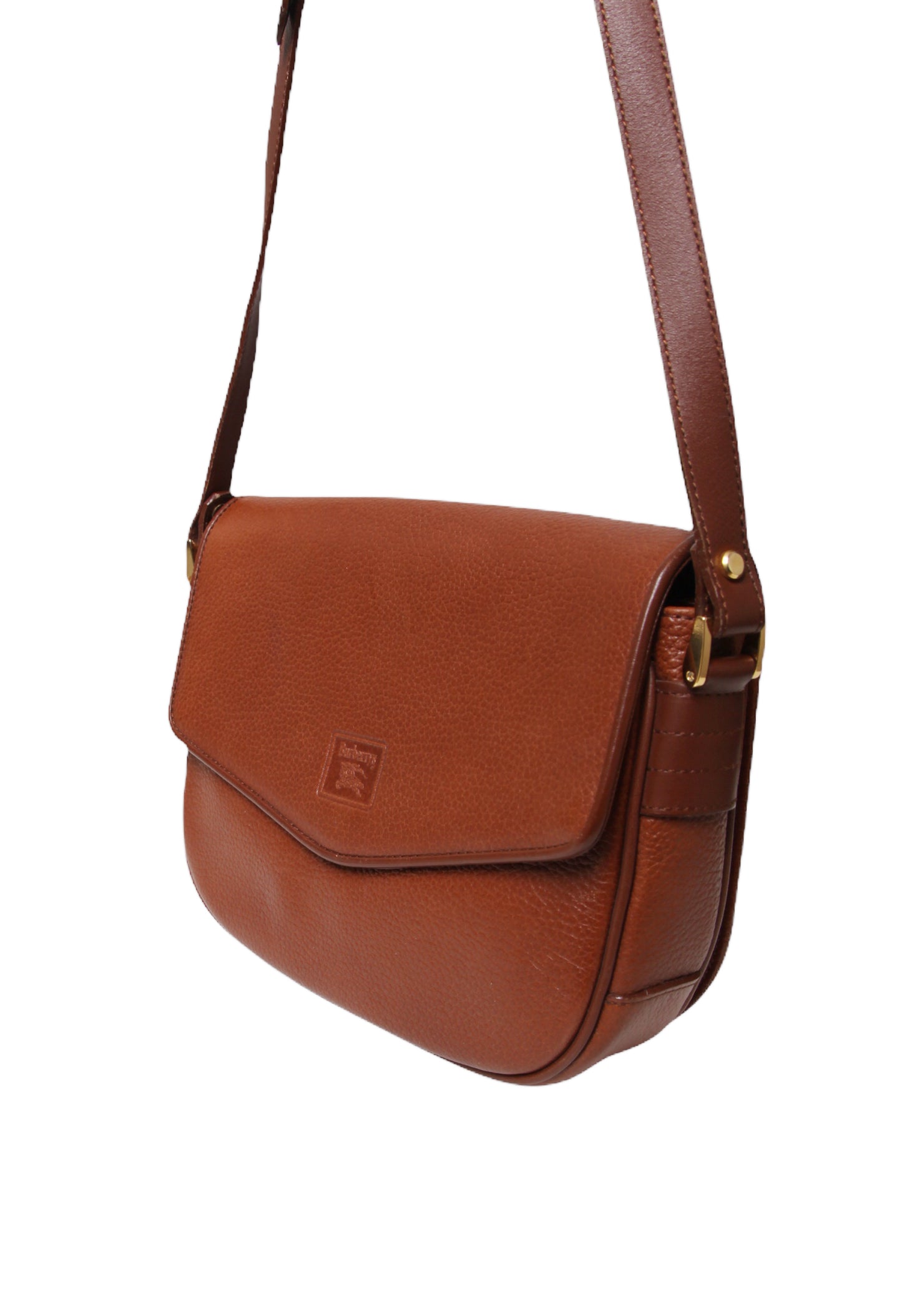 Vintage Burberry Brown Leather Crossbody Bag