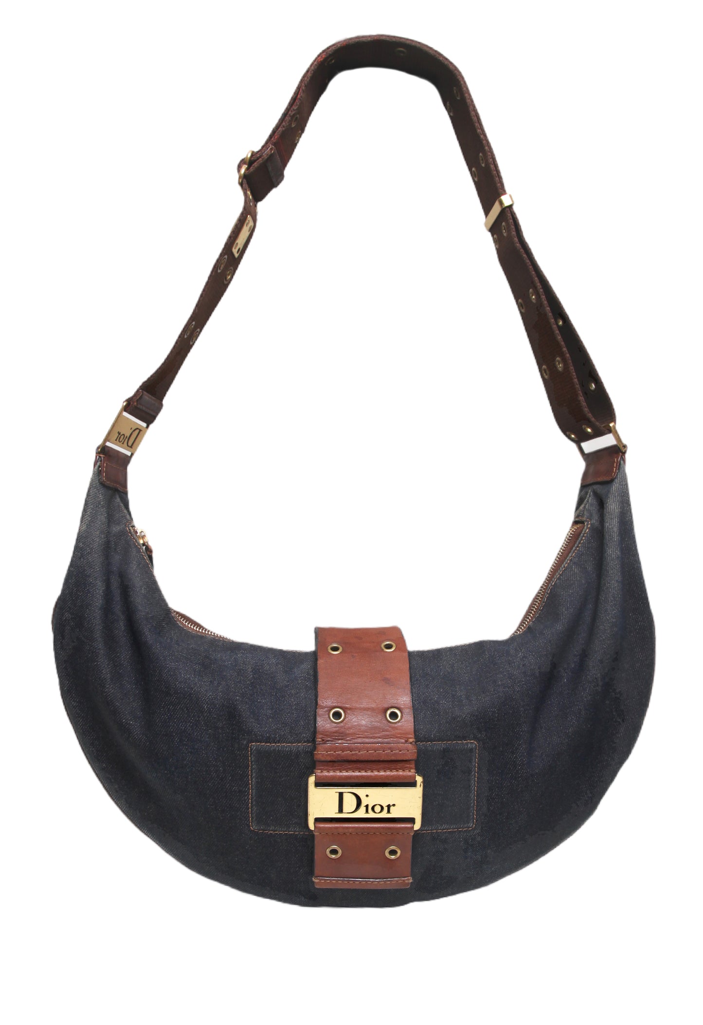 Vintage Christian Dior Half Moon Denim Bag