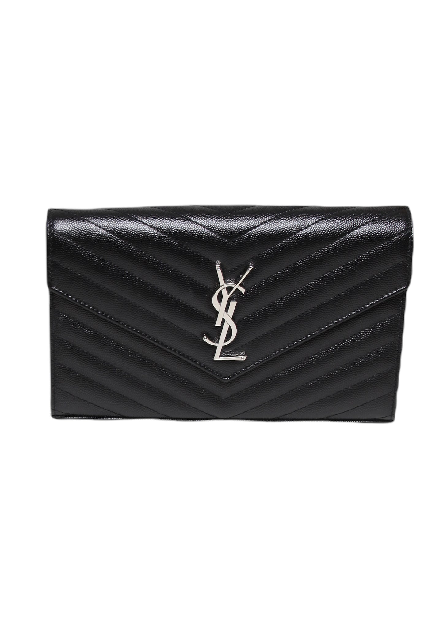 Preloved Saint Laurent Black Monogram Wallet on Chain