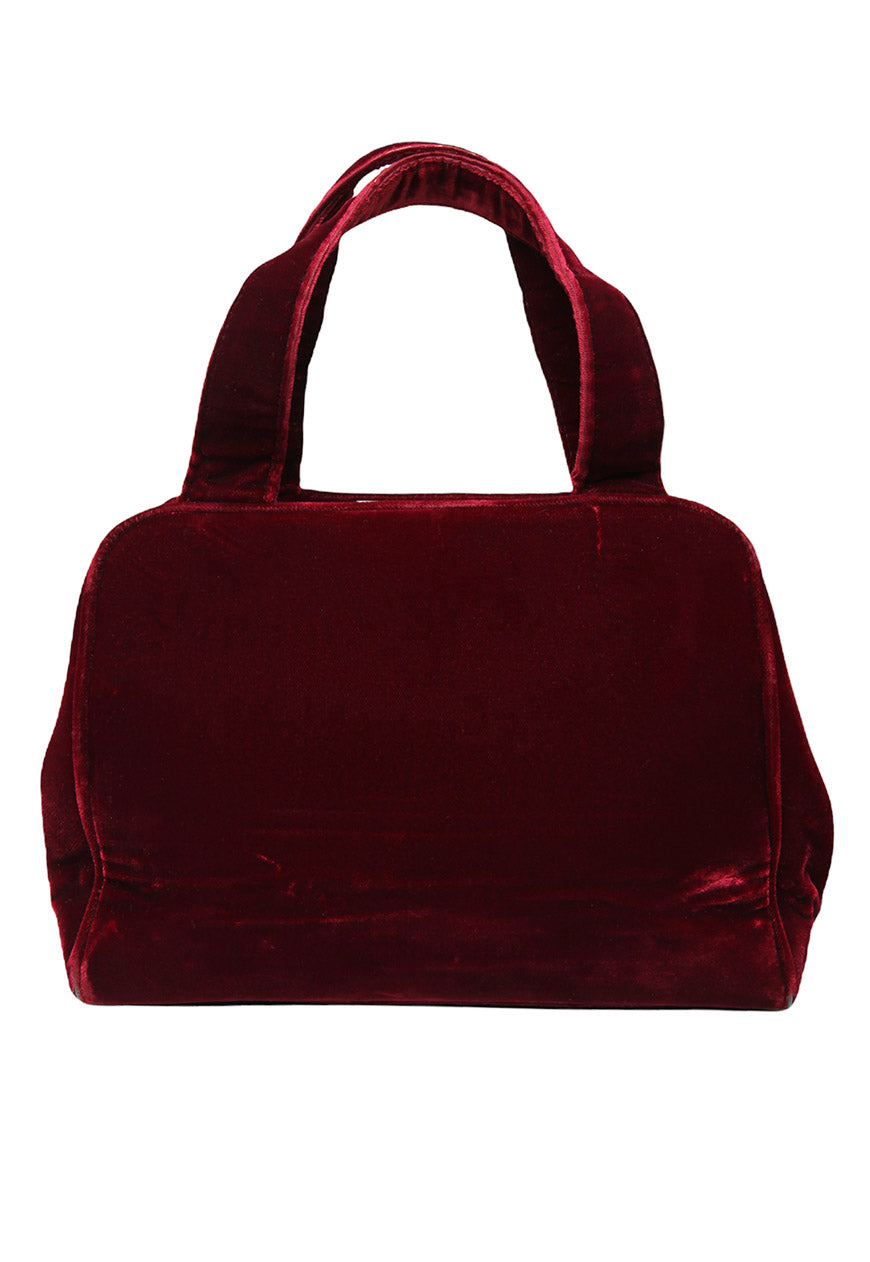 Vintage Prada Red Velvet Handbag