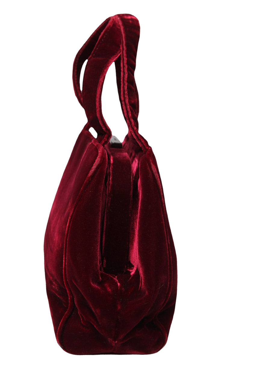 Vintage Prada Red Velvet Handbag