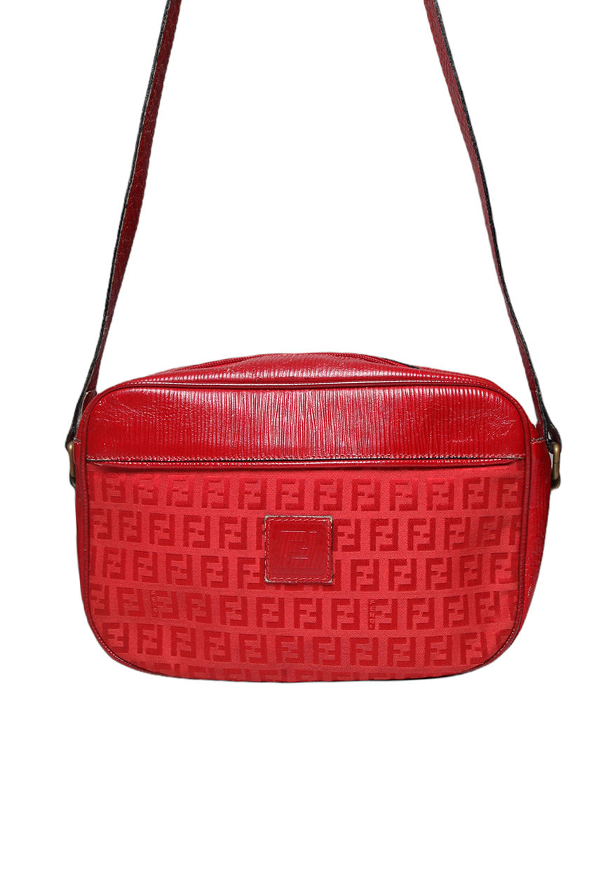 Vintage Fendi Zucchino Red Crossbody