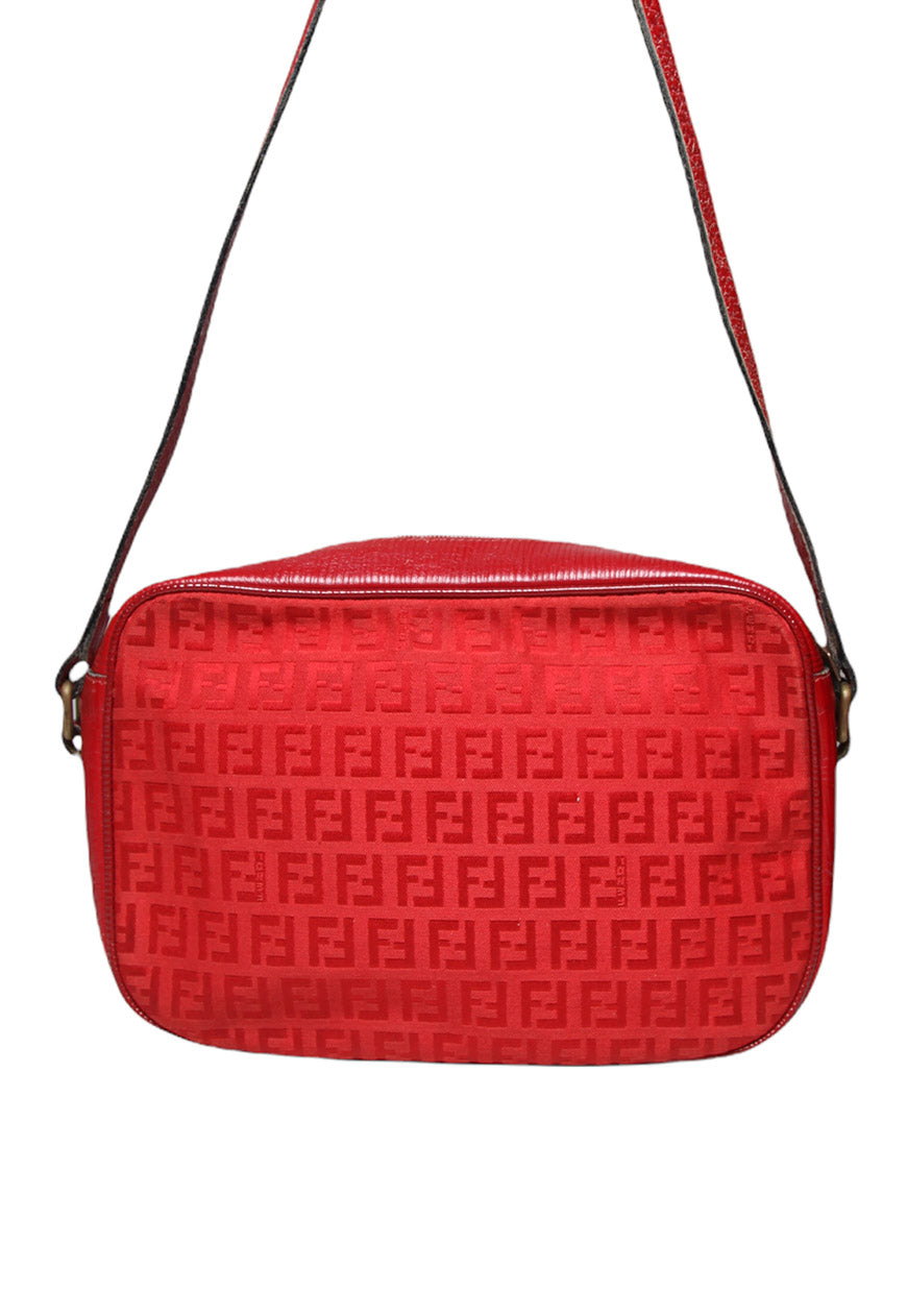 Vintage Fendi Zucchino Red Crossbody