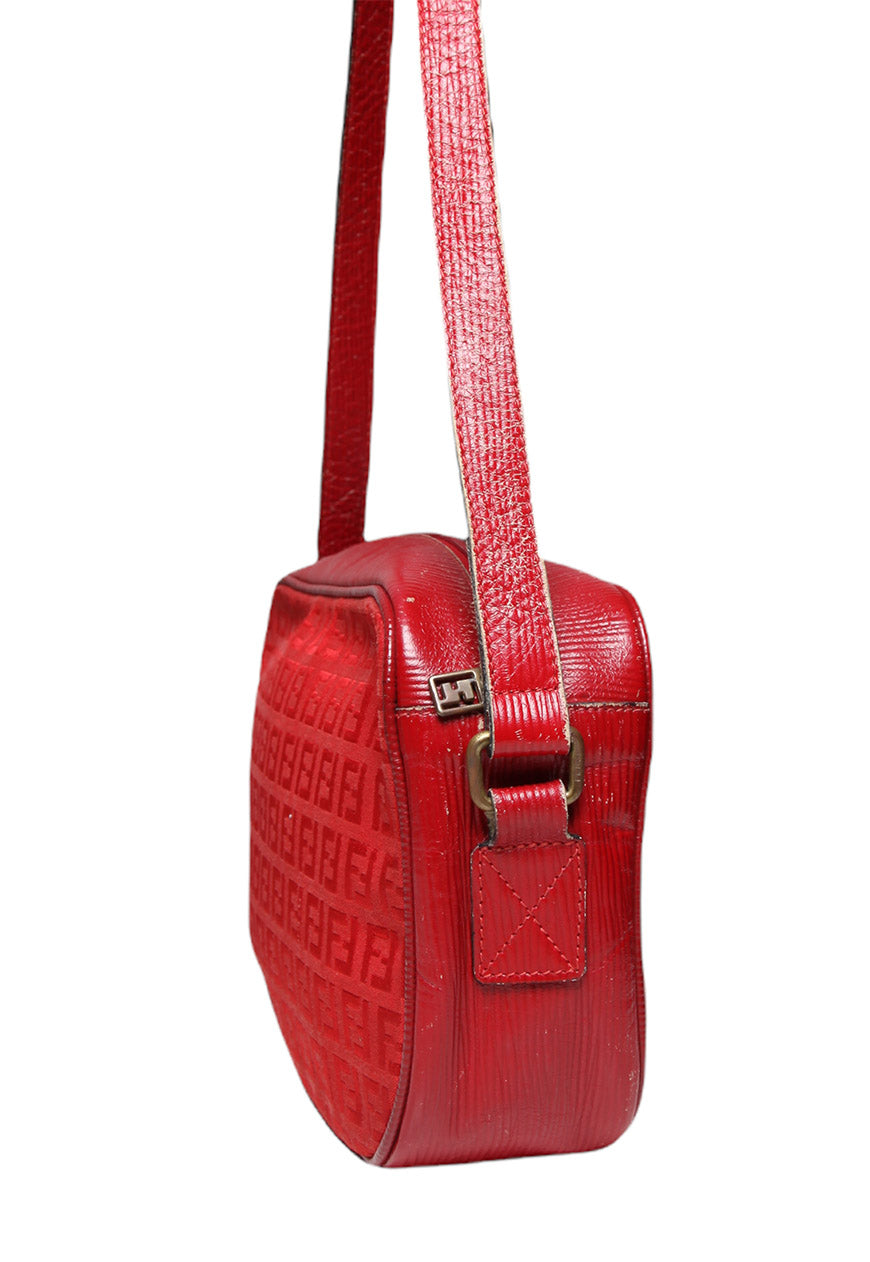 Vintage Fendi Zucchino Red Crossbody