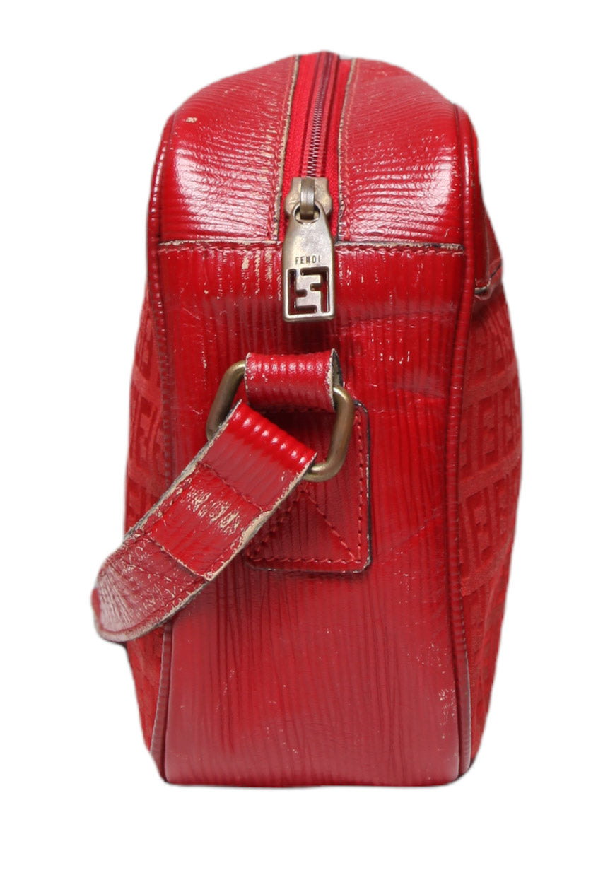 Vintage Fendi Zucchino Red Crossbody