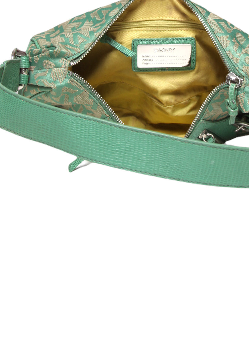 Vintage DKNY Green Croissant Shoulder Bag