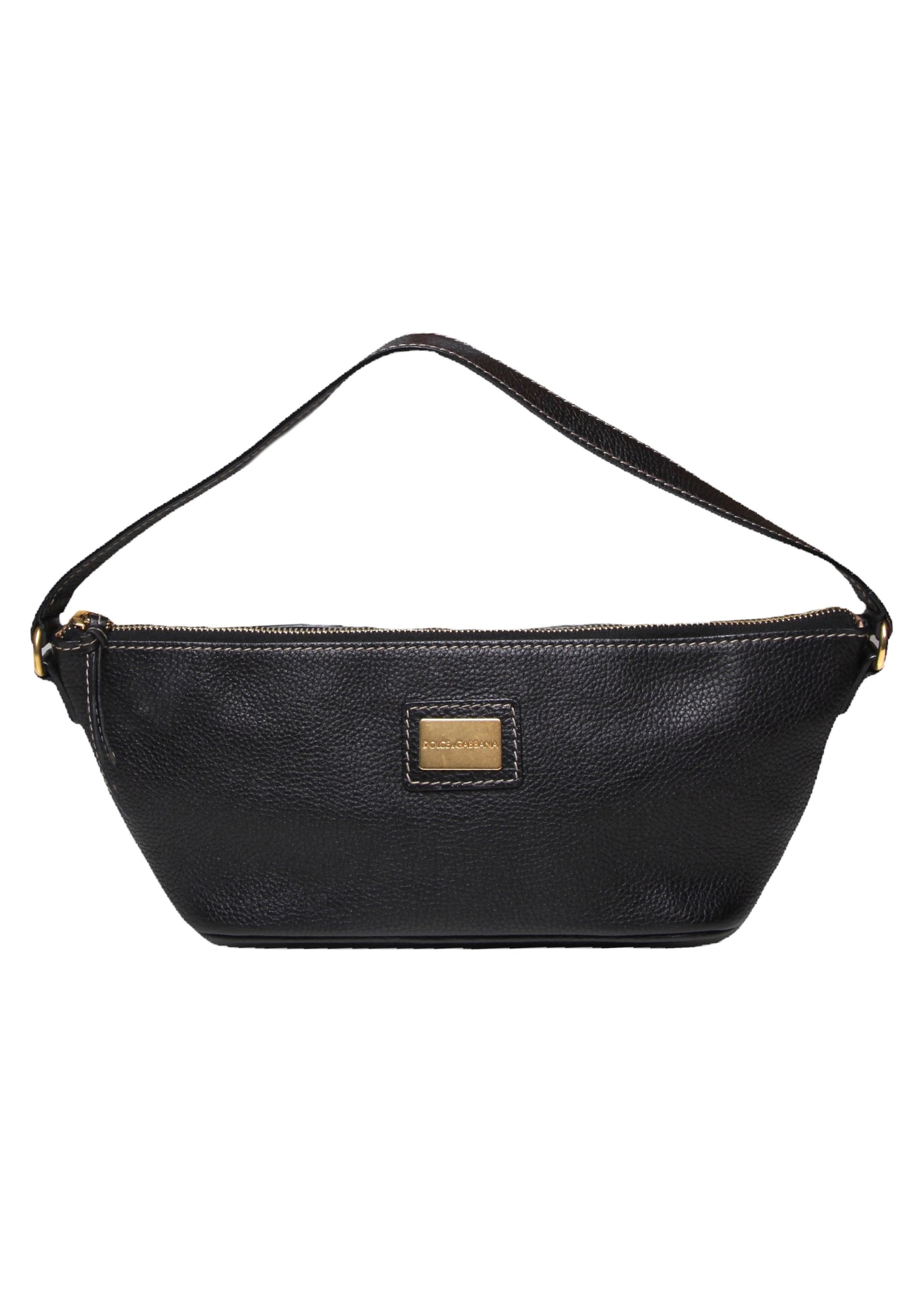 Vintage Dolce & Gabbana Black Leather Pochette