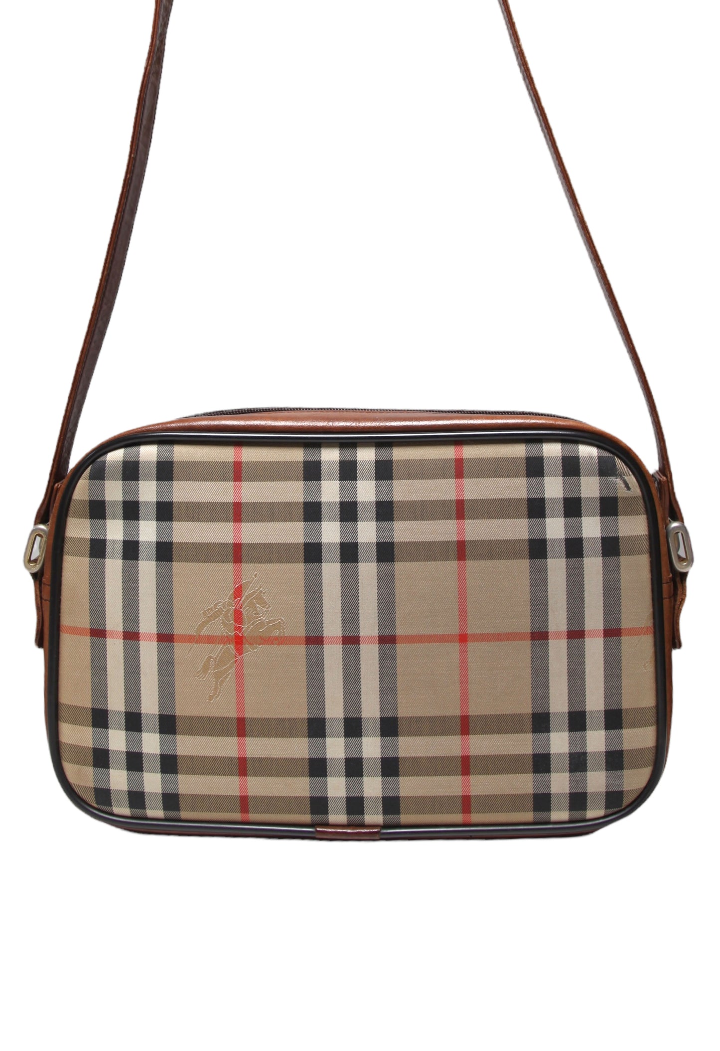 Vintage Burberry Short Crossbody Bag in Brown